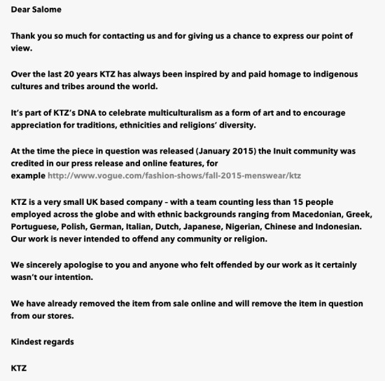 KTZ apology letter