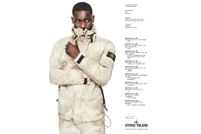 Dave features in a Stone Island SS24 campaign